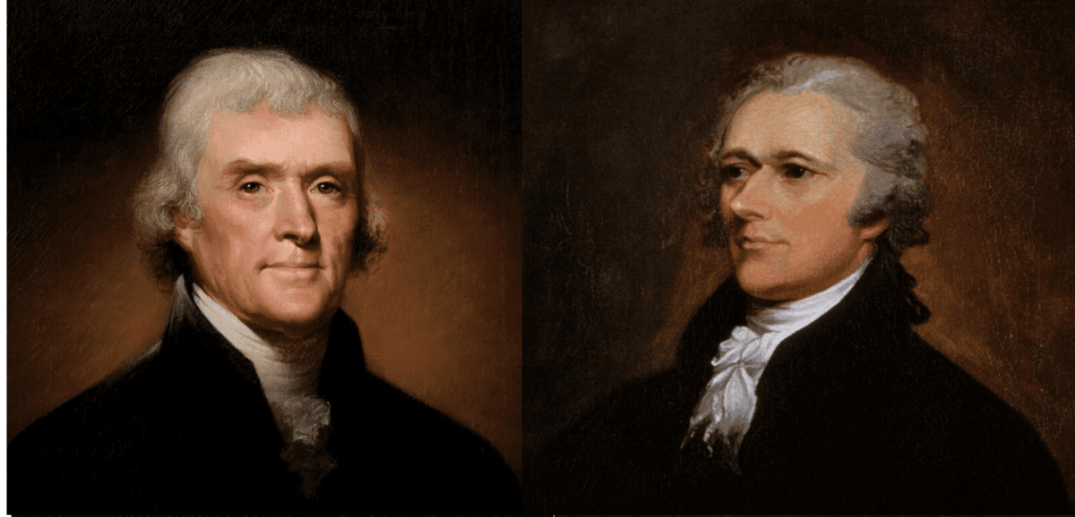 Two of America's founding fathers: Thomas Jefferson (L) and Alexander Hamilton. (The White House)
