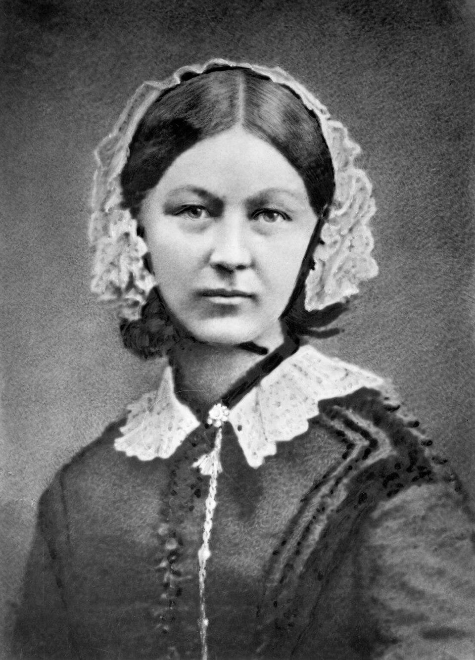 An 1860 photograph of British nurse Florence Nightingale by Henry Hering. Nightingale captivated the public with her reliance on statistics and her administration of proper sanitation and hospital management. (Public Domain)