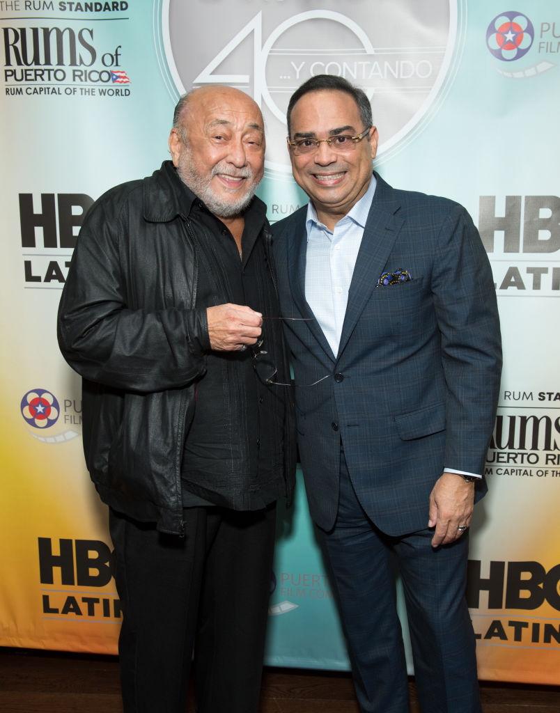 Eddie Palmieri (L) and Gilberto Santa Rosa attend the Gilberto Santa Rosa & HBO Latino 40 Y Contando event in New York City on Sept. 13, 2018. (Noam Galai/Getty Images for HBO)