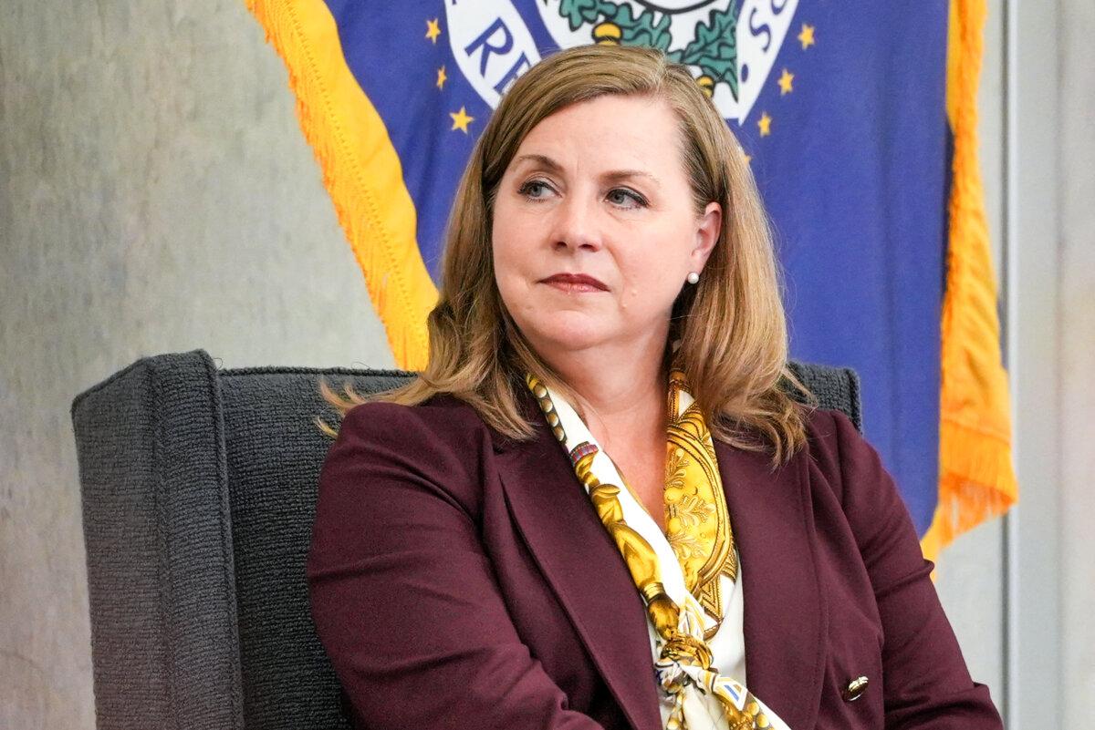 Michelle Bowman, vice chair for supervision of the Federal Reserve Board of Governors, moderates a discussion with OpenAI CEO Sam Altman (not pictured) during the Federal Reserve's Integrated Review of the Capital Framework for Large Banks Conference in Washington on July 22, 2025. (Ken Cedeno/Reuters)
