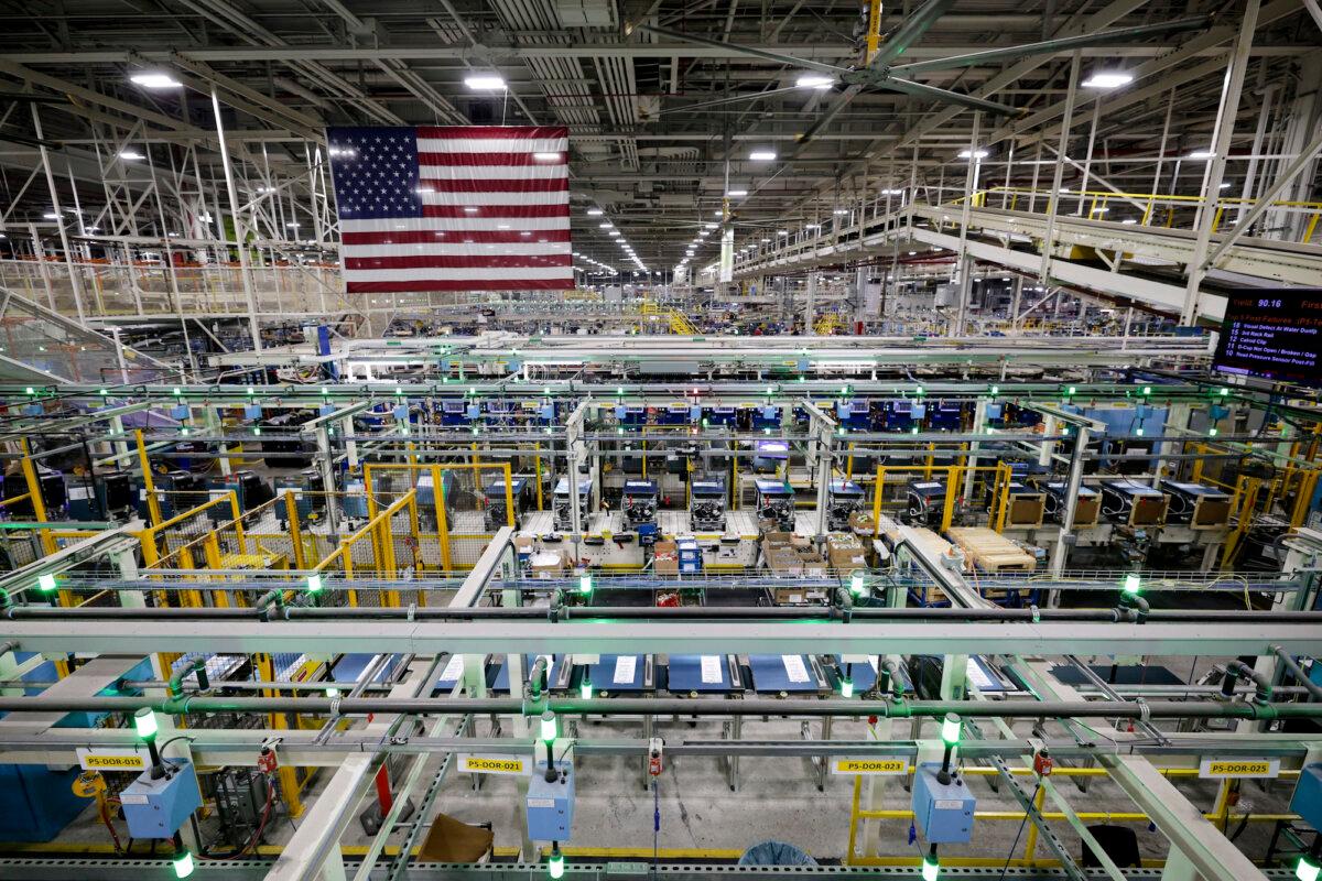 A view inside the dishwasher production facility at GE Appliances in Louisville, Ky., on Aug. 8, 2025. (Michael Hickey/Getty Images)