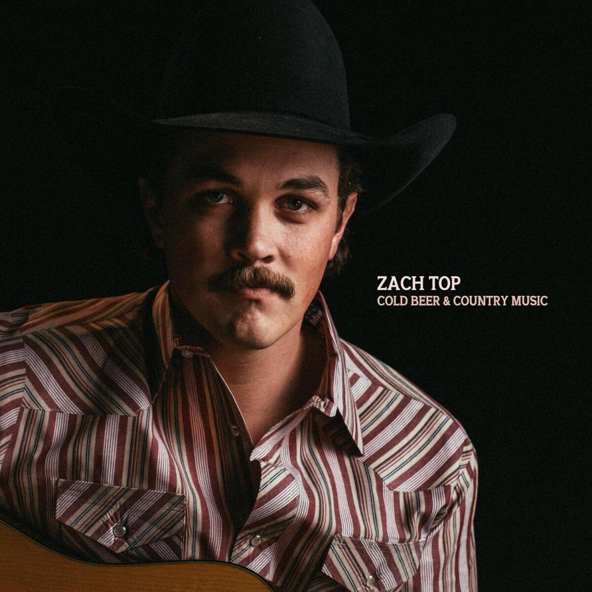 Cover of Zach Top's 2024 album "Cold Beer & Country Music," featuring hit song "I Never Lie." (Leo33)