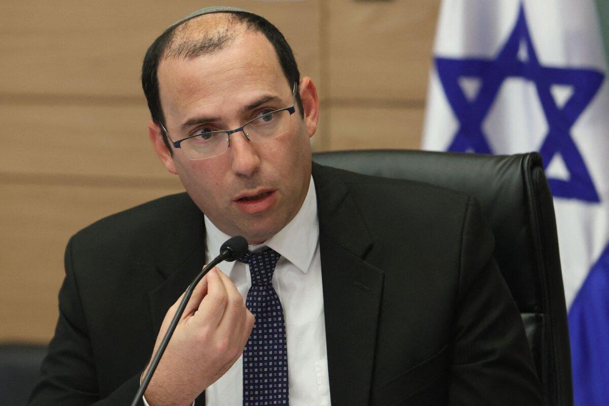 Israeli Member of Parliament (Knesset) Simcha Rothman of the Religious Zionist party chairs a session of the Constitution, Law and Justice Committee in Jerusalem, Israel on March 20, 2023. (Gil Cohen-Magen/AFP via Getty Images)