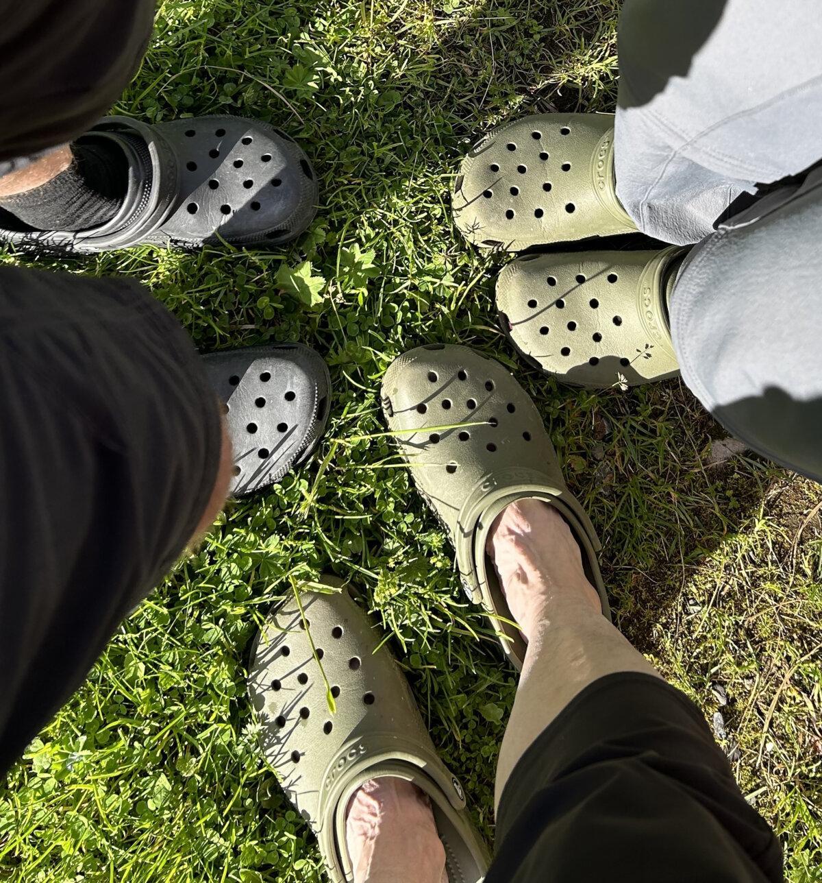Alpine huts may have rules, such as no hiking boots in the house. One provides Crocs for guests to wear inside. (Colleen Thomas/TNS)