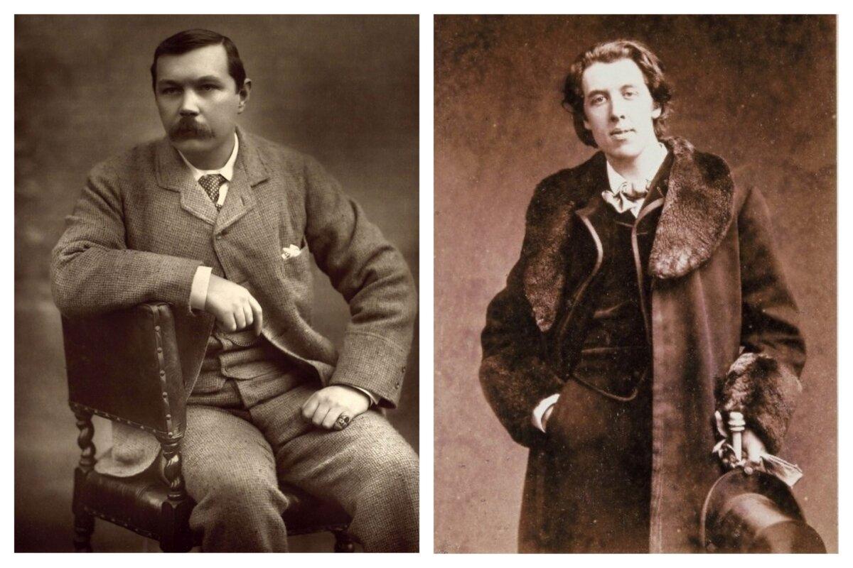 Arthur Conan Doyle (L) and Oscar Wilde met for dinner at a London hotel, which sealed their fates as bright stars in the literary world. (Public Domain)