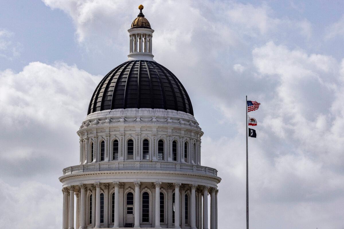 The California state Capitol in Sacramento on March 16, 2025. The Senate is expected to vote on a bill this week that critics say gives the state too much power over children. (John Fredricks/The Epoch Times)