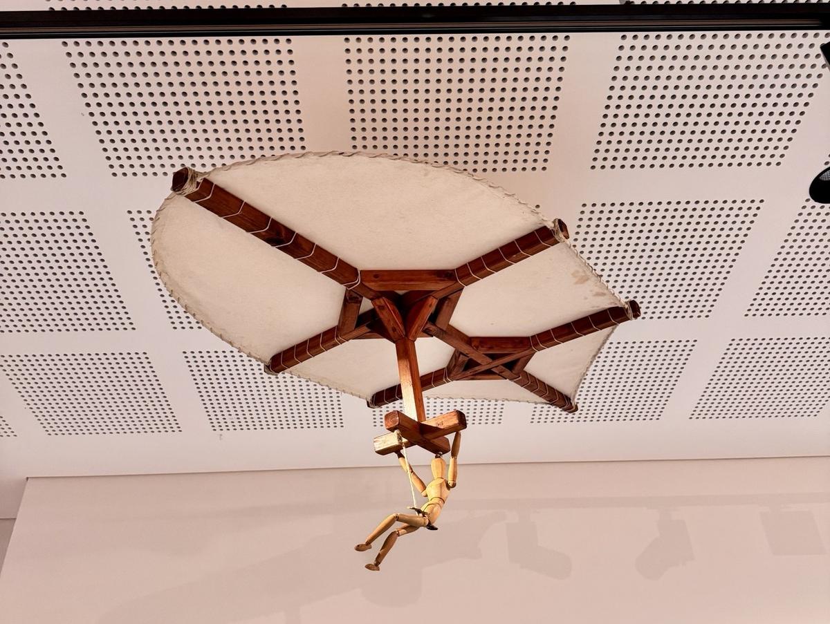 Leonardo da Vinci's hang glider put together by the Museum of Leonardo da Vinci in Florence from the polymath's instructions and drawings that were created hundreds of years before the first actual hang gliding contraption—on display at the Redcliffe Museum in Queensland, Australia on Aug. 16, 2025. (Daniel Y. Teng/The Epoch Times)