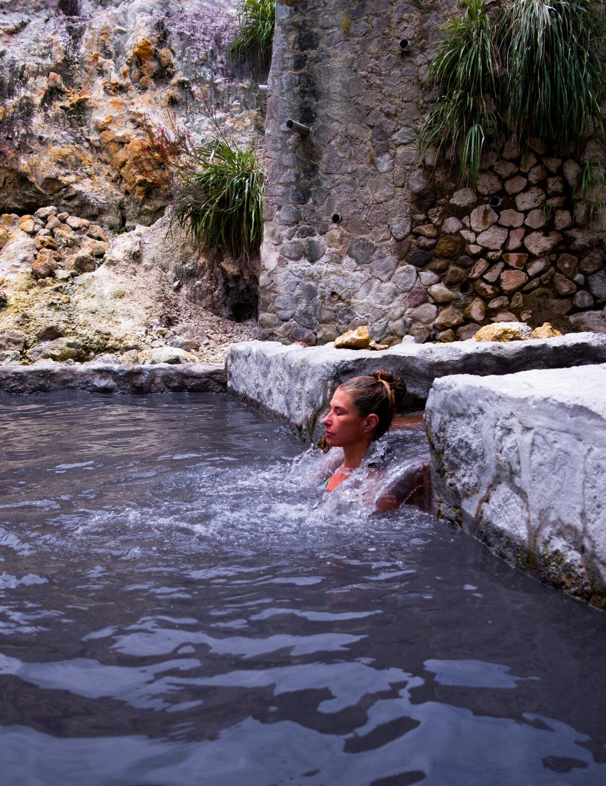 Sulphur Springs, the world’s only drive-in volcano where you can soak in mud baths. (Benjamin Myers/TNS)