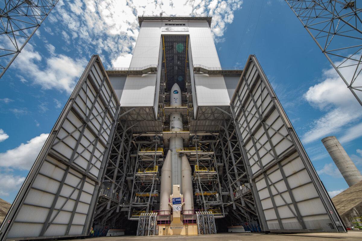 An undated image of the Ariane 6 rocket at the European Space Agency's launching site at Kourou in French Guiana. (Courtesy of European Space Agency)
