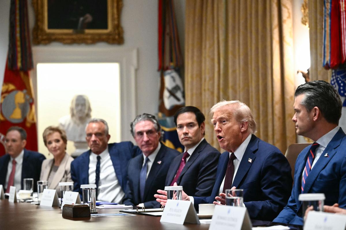 RFK Jr. Says HHS Will Disclose Causes of Autism in September 2 President Donald Trump speaks during a cabinet meeting in the Cabinet Room of the White House in Washington on Aug. 26, 2025. Also pictured (L–R) EPA Administrator Lee Zeldin, Secretary of Education Linda McMahon, Secretary of Health and Human Services Robert F. Kennedy Jr., Secretary of the Interior Doug Burgum, Secretary of State Marco Rubio, and Secretary of Defense Pete Hegseth. (Mandel Ngan/AFP via Getty Images)