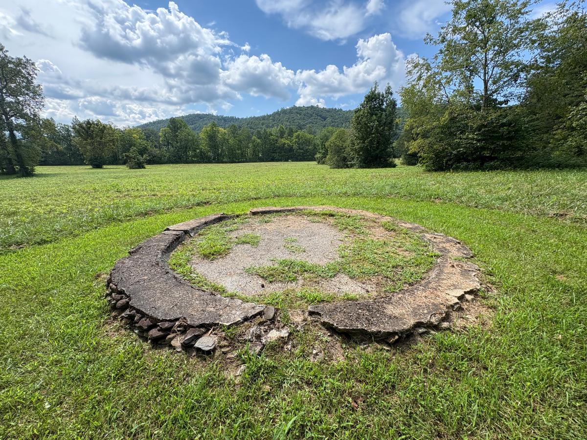 The remnants of a CCC flagpole base in the Great Smoky Mountains National Park. (Deena Bouknight)