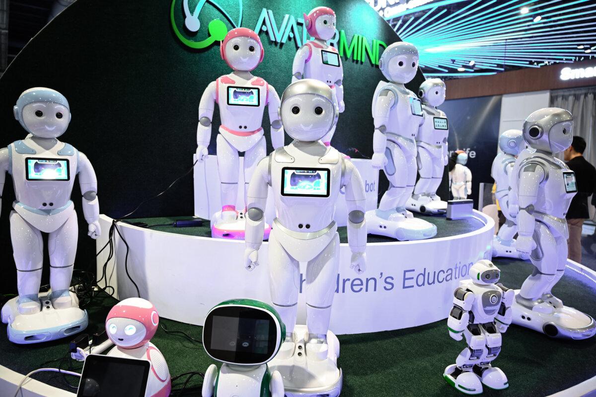 An iPal AI-powered educational robot is displayed at the AvatarMind booth during the CES 2019 consumer electronics show at the Las Vegas Convention Center in Nevada on Jan. 8, 2019. (Robyn Beck/AFP via Getty Images)