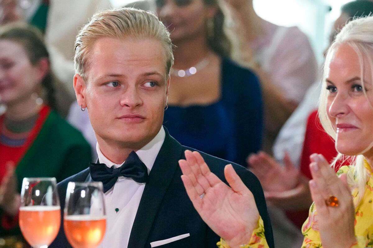 Norway's Marius Borg Hoiby and Crown Princess Mette-Marit in Oslo on June 16, 2022. (Lise Aserud/NTB via AP)