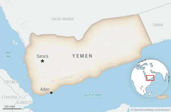 A locator map for Yemen with its capital, Sanaa. (AP)