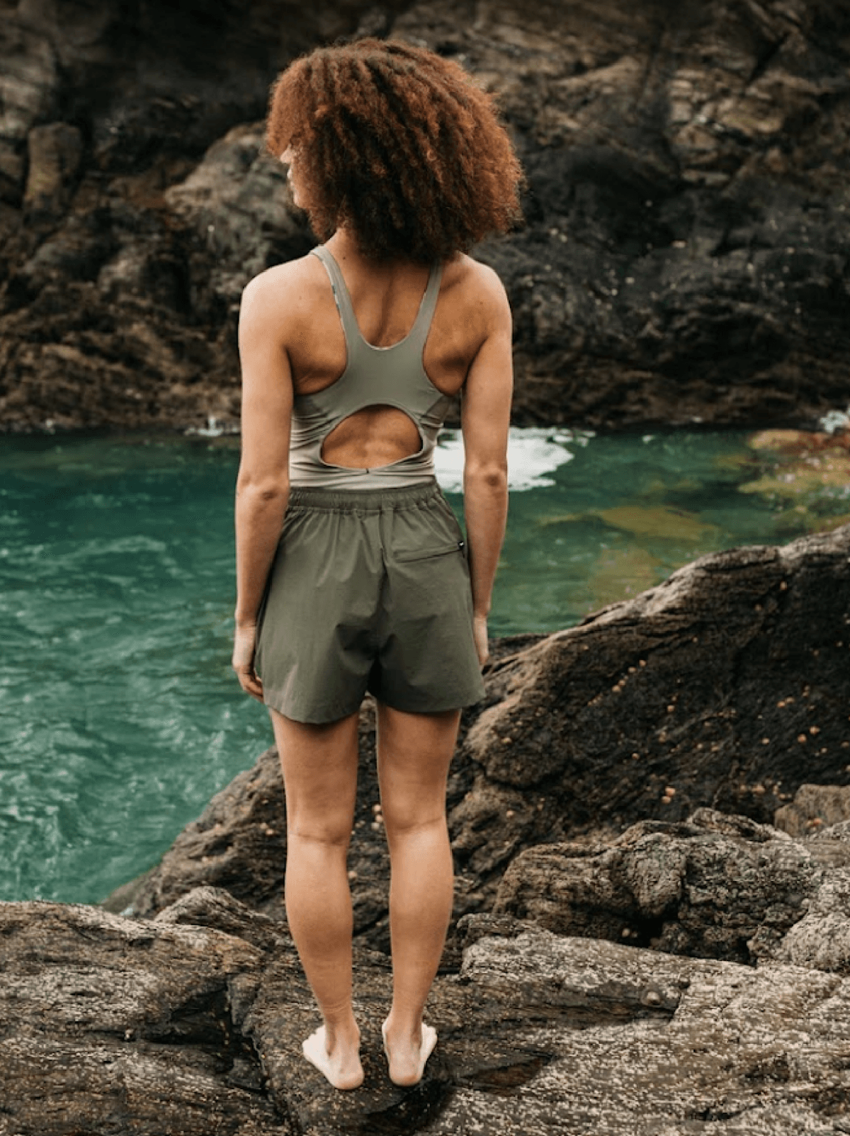 Finisterre's fast-drying Walker Hybrid short is perfect for a quick watering hole dip after a hike. (Photo courtesy of Finisterre)