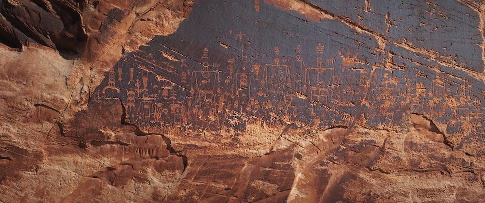Sacred cave wall etchings, in "The American Southwest." (Fin & Fur Films)