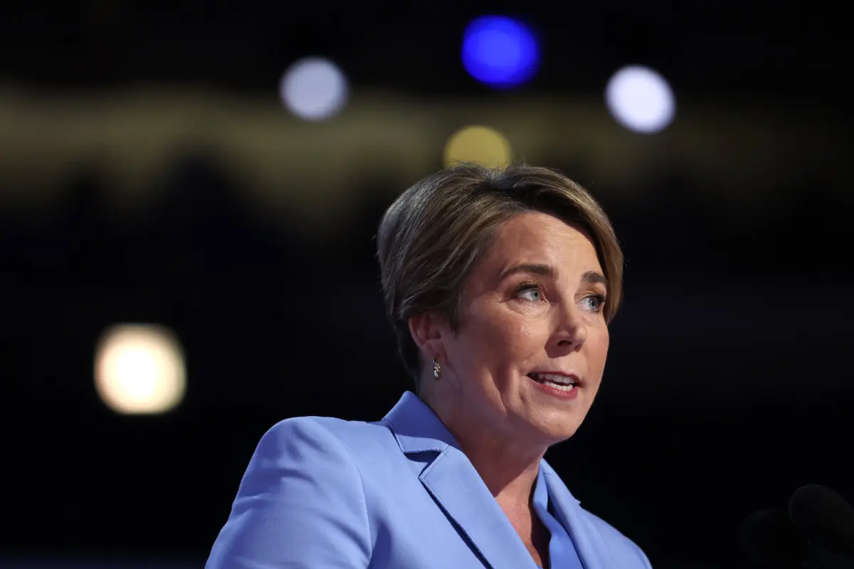 56 Arrested in Massachusetts Child Porn Sweep | USNN World News Massachusetts Gov. Maura Healey speaks in Chicago on Aug. 22, 2024. (Justin Sullivan/Getty Images)