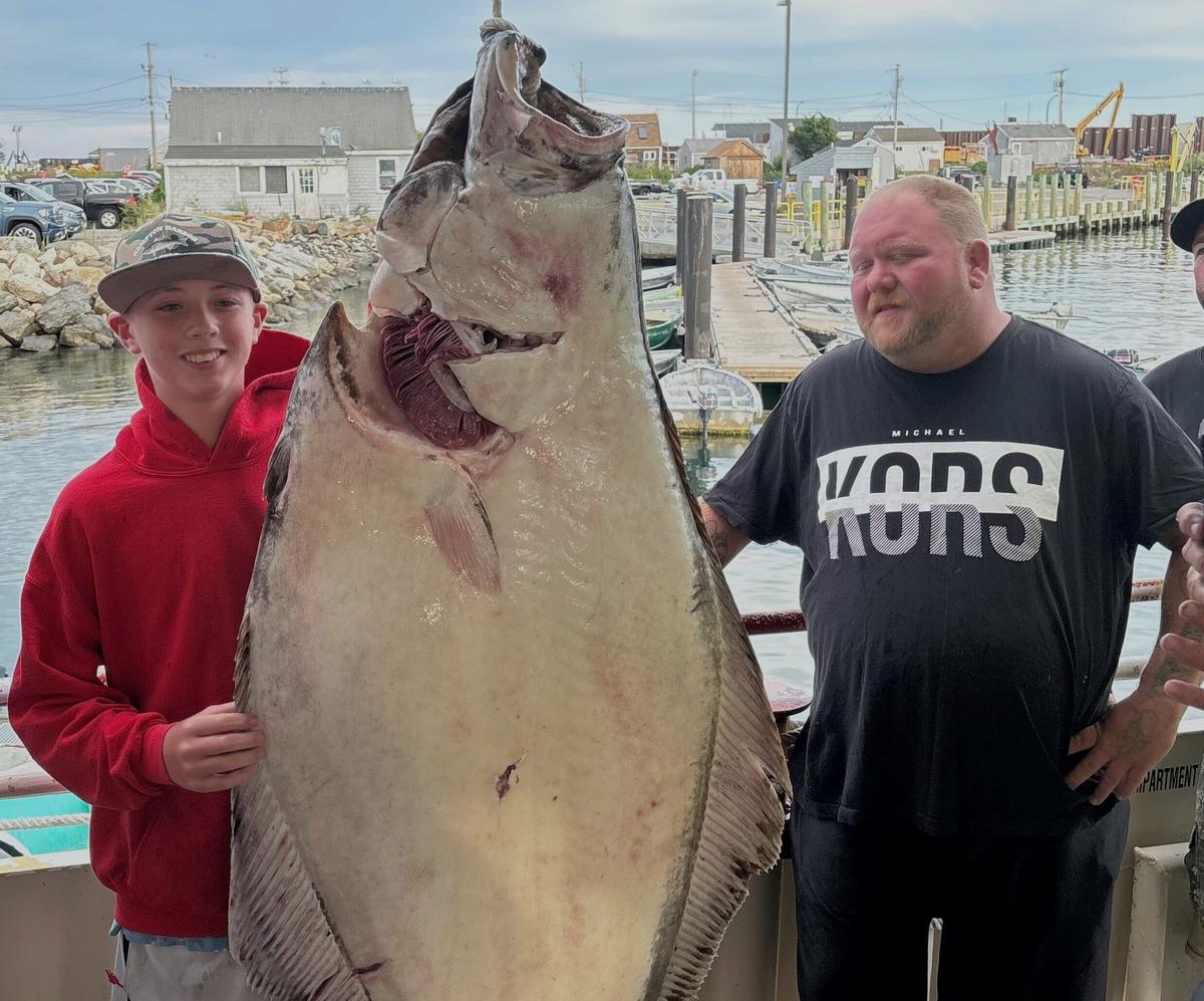 Young Man and the Sea: Teen Fishing Off New England Coast Catches Huge Halibut Bigger Than Him