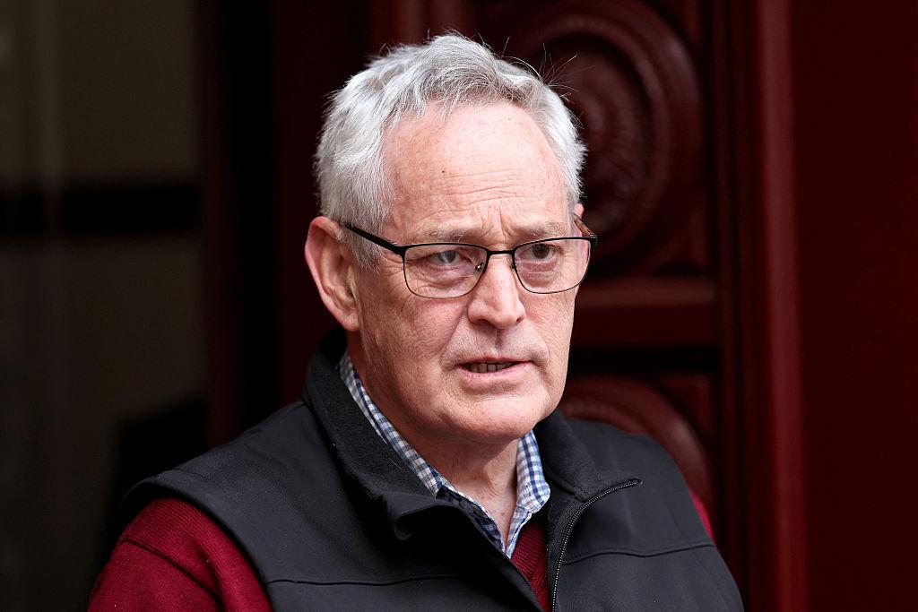 Ian Wilkinson, the only guest to survive the toxic mushroom lunch with Australian murderer Erin Patterson, speaks to members of the media outside the Supreme Court of Victoria in Melbourne, Australia, on Sept. 8, 2025. (Martin Keep/AFP via Getty Images)