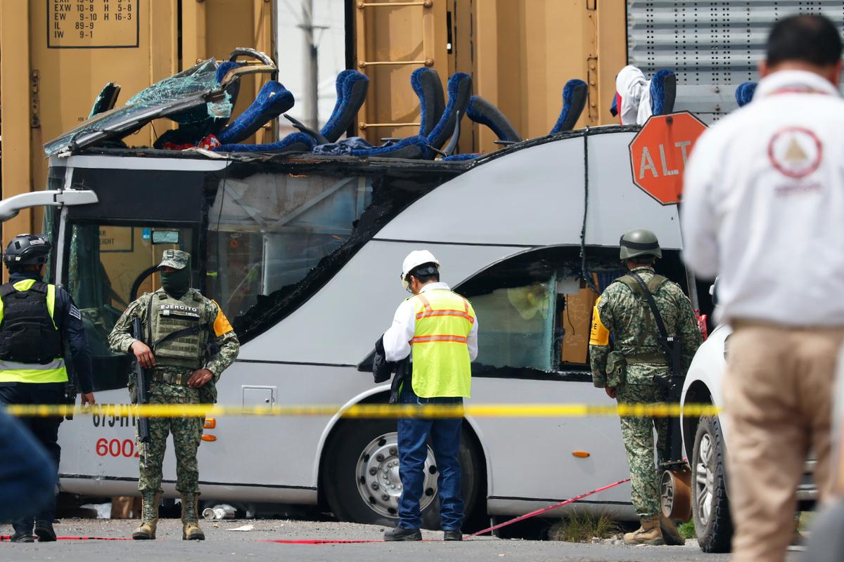 Freight Train Slams Into Bus Outside Mexico City and Kills at Least 10 People