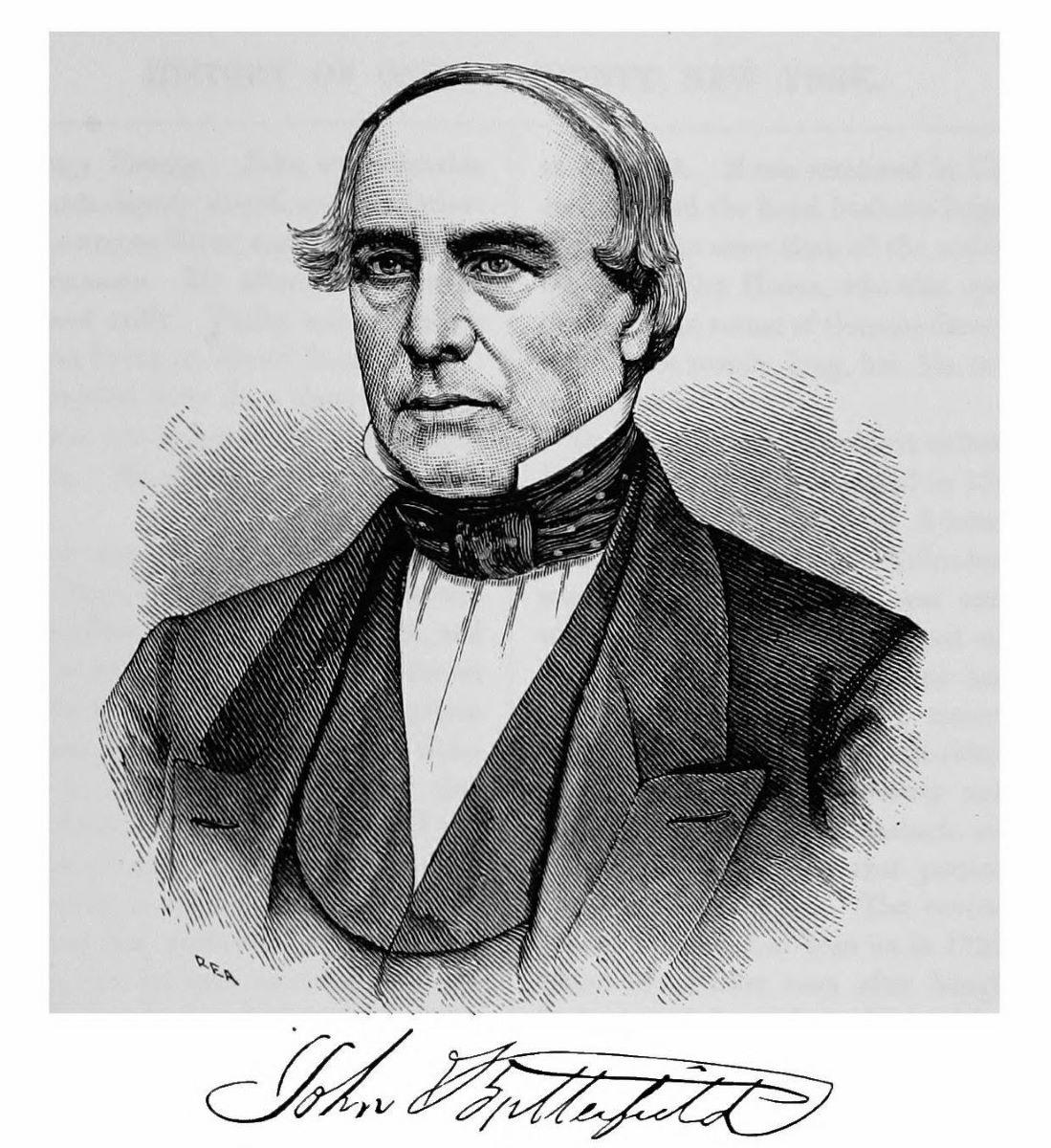 Drawing of John Butterfield accompanying an 1878 biography. (Public Domain)