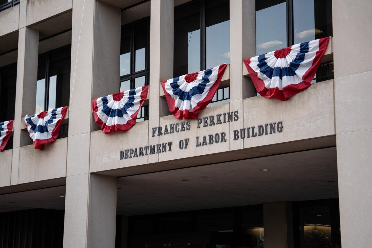 The Department of Labor in Washington on Sept. 9, 2025. (Madalina Kilroy/The Epoch Times)