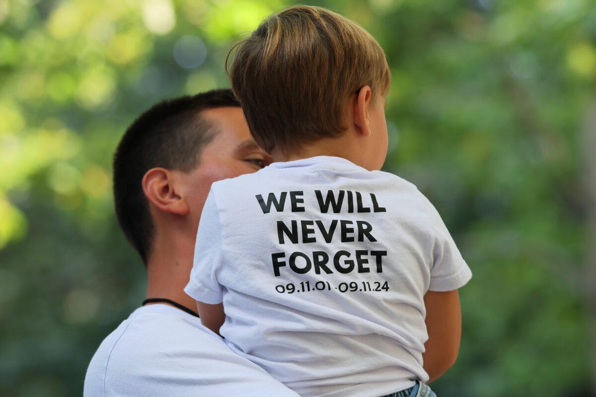 Family and friends of victims of the 9/11 terror attack attend the annual 9/11 Commemoration Ceremony at the National 9/11 Memorial and Museum in New York City on Sept. 11, 2025. (Michael M. Santiago/Getty Images)