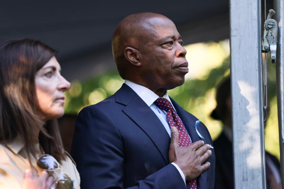 New York City Mayor Eric Adams attends the annual 9/11 Commemoration Ceremony at the National 9/11 Memorial and Museum in New York City on Sept. 11, 2025. (Michael M. Santiago/Getty Images)