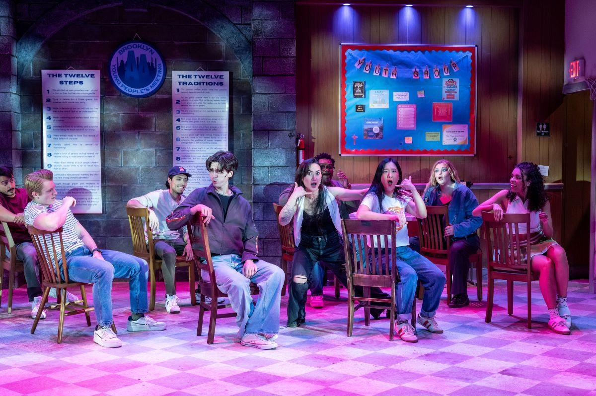The cast of the off-Broadway musical "Sober Songs." (Shawn Salley)