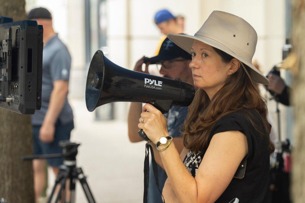 Jae Huff plays Dot's mom in the film, on the set of “Dot Connor.” (Huff Media Productions/Pangea Pictures)