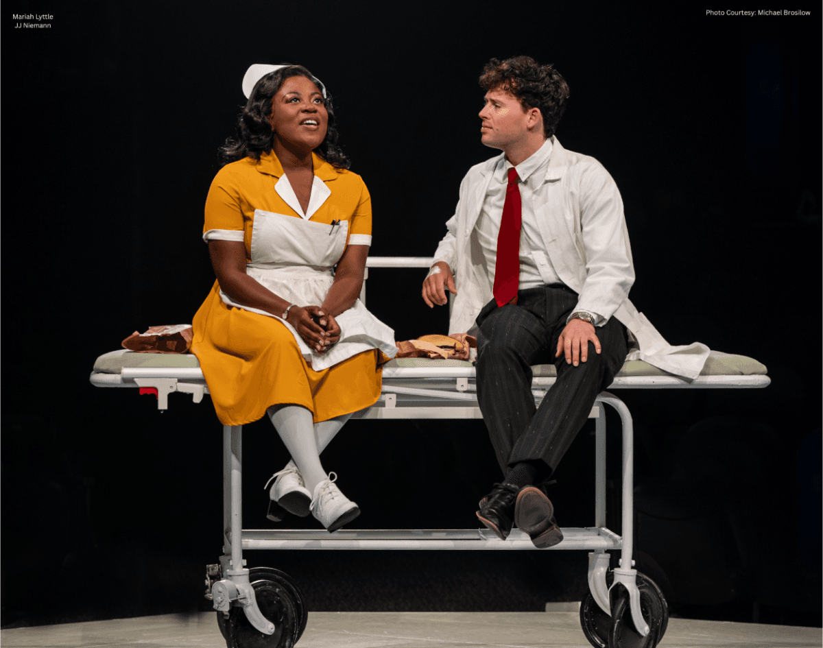 Brenda (Mariah Lyttle) and Frank (JJ Niemann), in “Catch Me If You Can.” (Michael Brosilow)