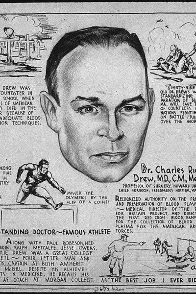 Illustration of Drew by Charles Alston in the collection of the National Archives. (Public Domain)