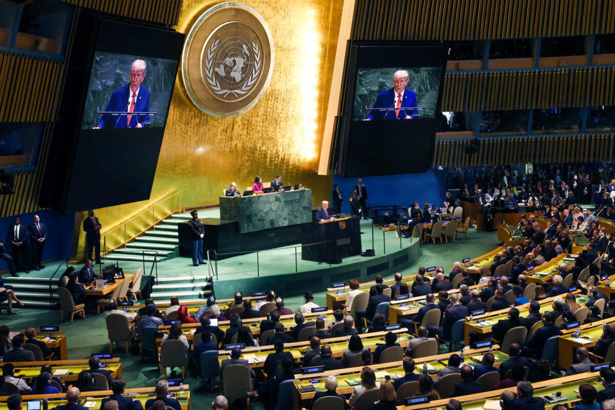 U.S. President Donald Trump speaks during the 80th session of the UN’s General Assembly (UNGA) at the United Nations headquarters in New York City on September 23, 2025. (Spencer Platt/Getty Images)