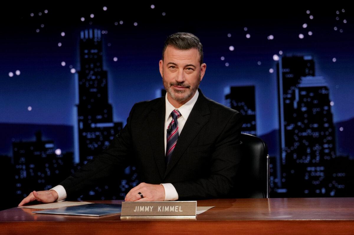 Jimmy Kimmel hosts his late-night show "Jimmy Kimmel Live!" in Los Angeles on Sept. 23, 2025. (Randy Holmes/Disney via AP)