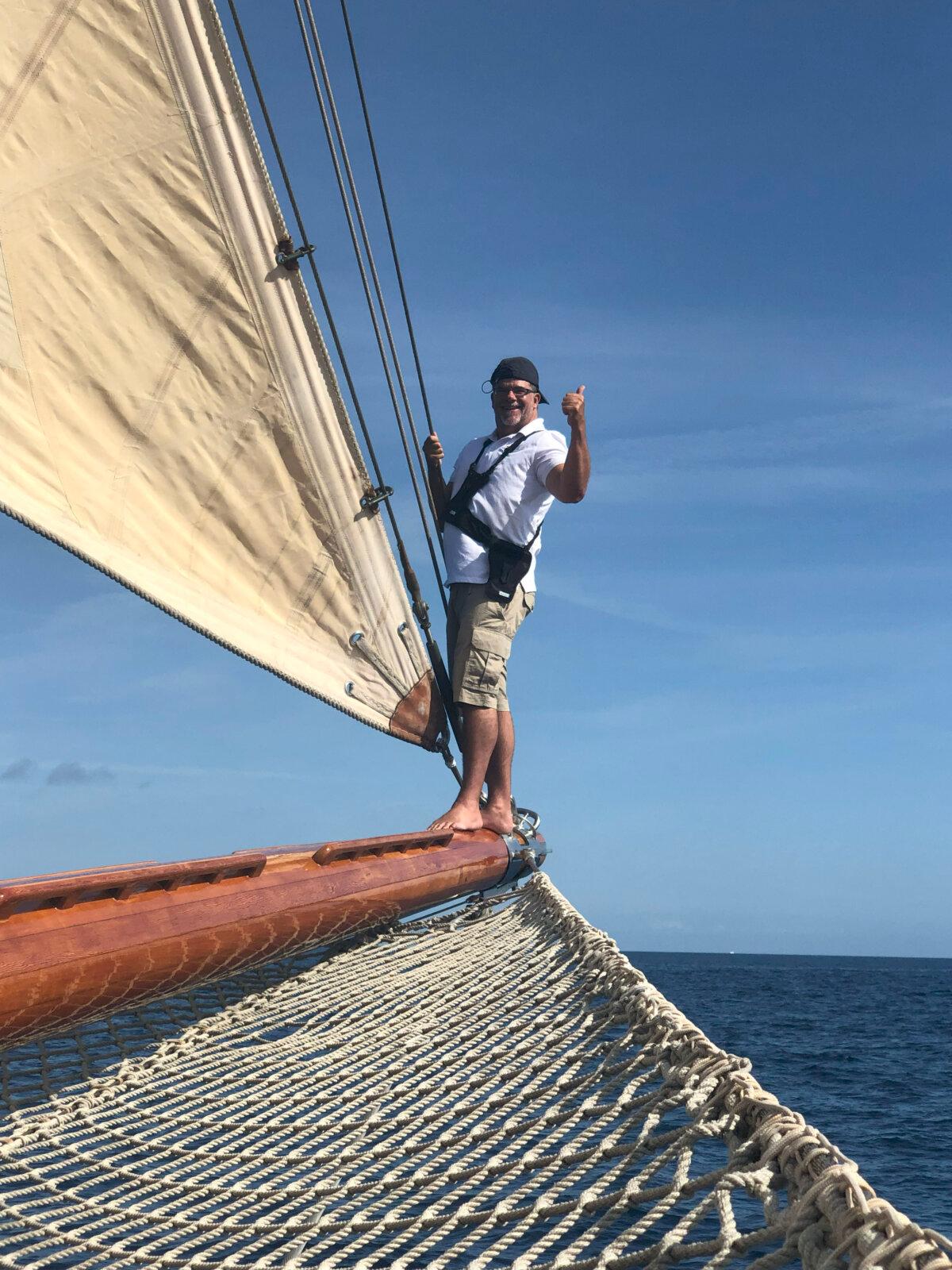 Marine artist Shane Couch transfers his love of sailing onto each canvas he paints. Couch enjoys nothing more than capturing a blue-sky sailing day on canvas. (Courtesy of Shane Couch)