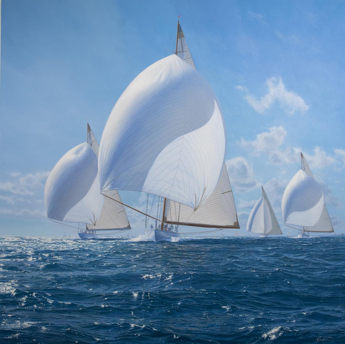 “Yankee Leads the Fleet,” 2024, by Shane Couch. Oil on canvas; 60 inches by 60 inches. (Courtesy of Shane Couch)