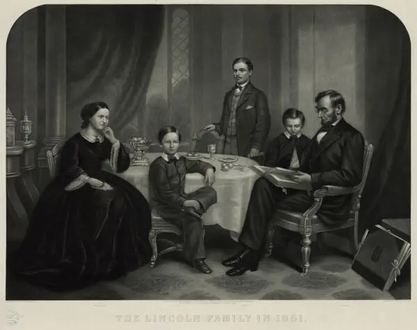 Abraham Lincoln and his family. Library of Congress. (Public Domain)