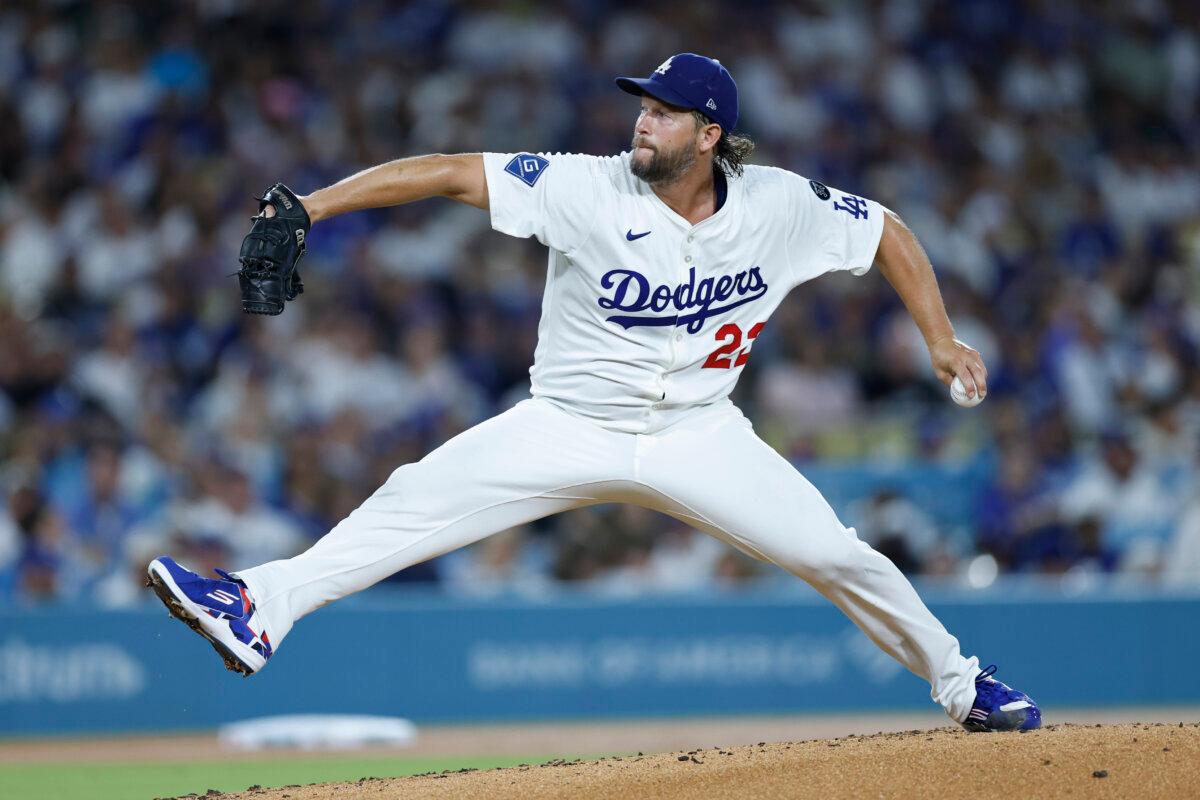 Dodgers’ Kershaw’s Retirement Offers Cheers and Tears for Pitching Great 2 Clayton Kershaw of the Los Angeles Dodgers throws a pitch against the San Francisco Giants during the first inning at Dodger Stadium in Los Angeles, on Sept. 19, 2025. (Ronald Martinez/Getty Images)