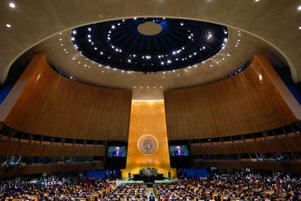 U.S. President Donald Trump delivers remarks to the United Nations General Assembly at the U.N. headquarters in New York City on Sept.23, 2025. (Timothy A. Clary/AFP via Getty Images)