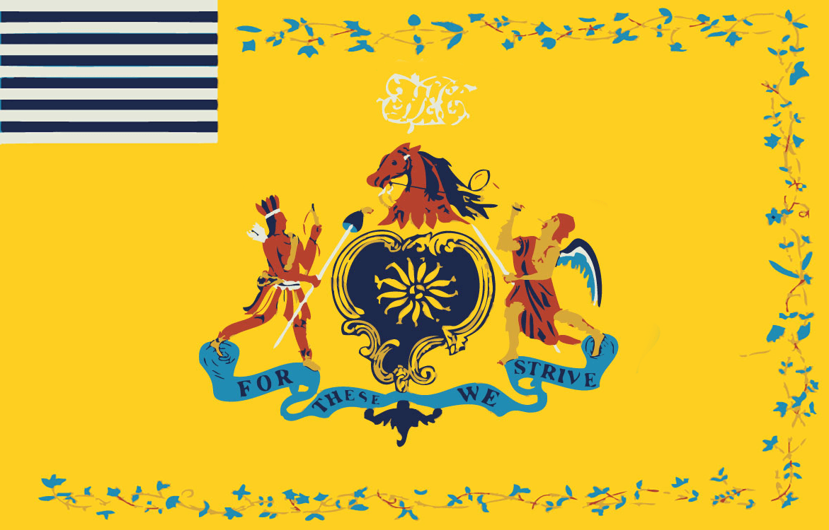 Flag of the Philadelphia Light Horse, which accompanied Gen. George Washington and his staff on his way up north to Massachusetts. (Public Domain)
