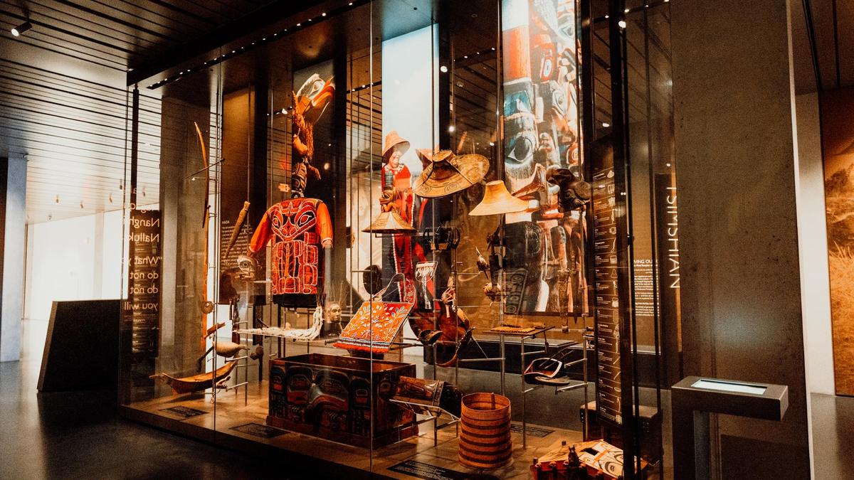 Traditional Alaskan First Nations' clothing in the Anchorage Museum. (Ian Merculieff/Travel Alaska)