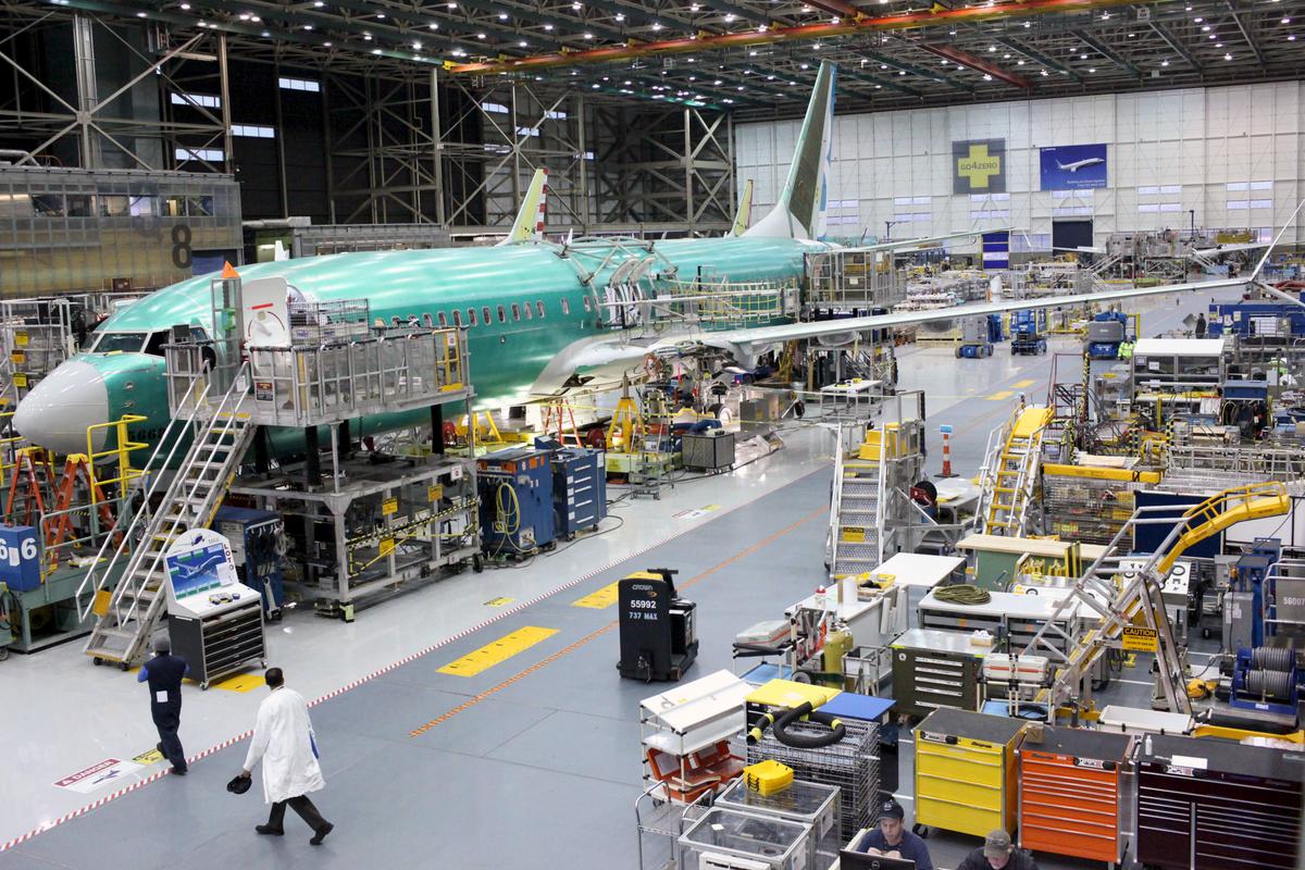 A Boeing 737 MAX plane during a media tour of the Boeing 737 MAX at the Boeing plant in Renton, Washington, on Dec. 7, 2015. (Matt Mills McKnight/Reuters)