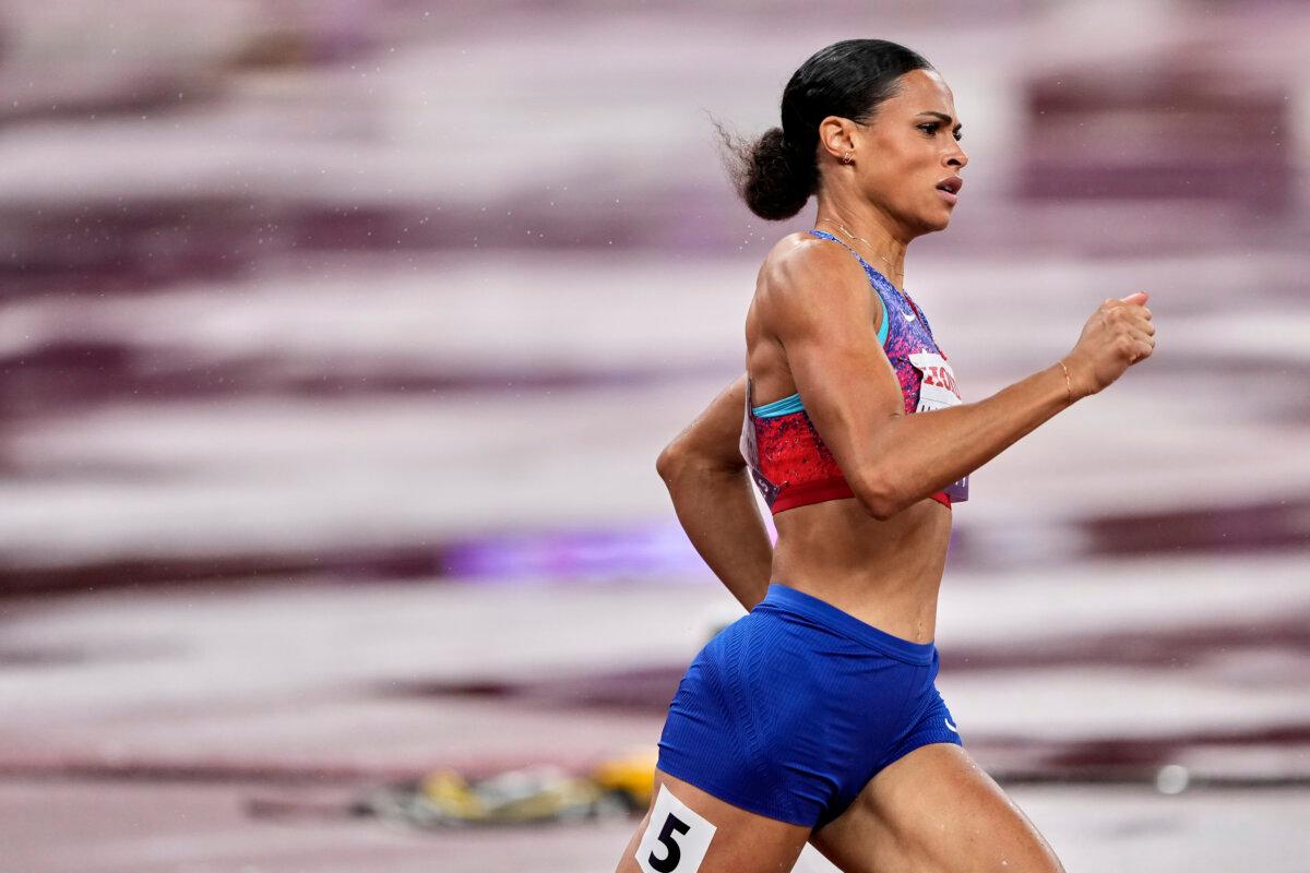 United States' Sydney McLaughlin-Levrone races to the gold medal in the women's 400 meters final at the World Athletics Championships in Tokyo on Sept. 18, 2025. (Hiro Komae/AP Photo)