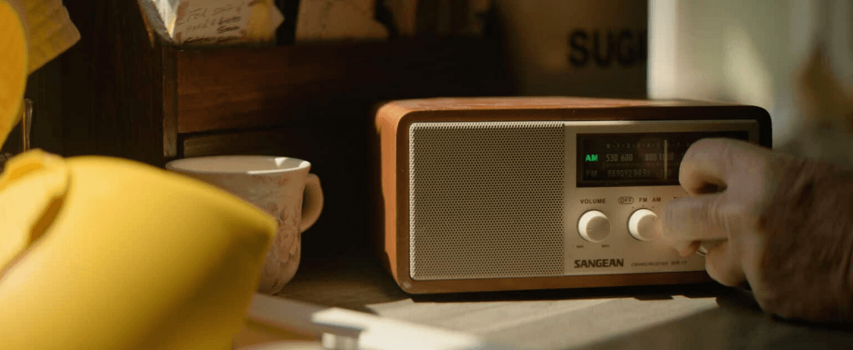 Someone tuning into the Kevin Matthews radio show, in “Broken Mary: The Kevin Matthews Story." (Fathom Entertainment)