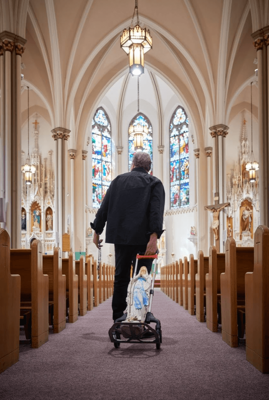 Kevin Matthews preparing to speak in church, in “Broken Mary: The Kevin Matthews Story." (Fathom Entertainment)