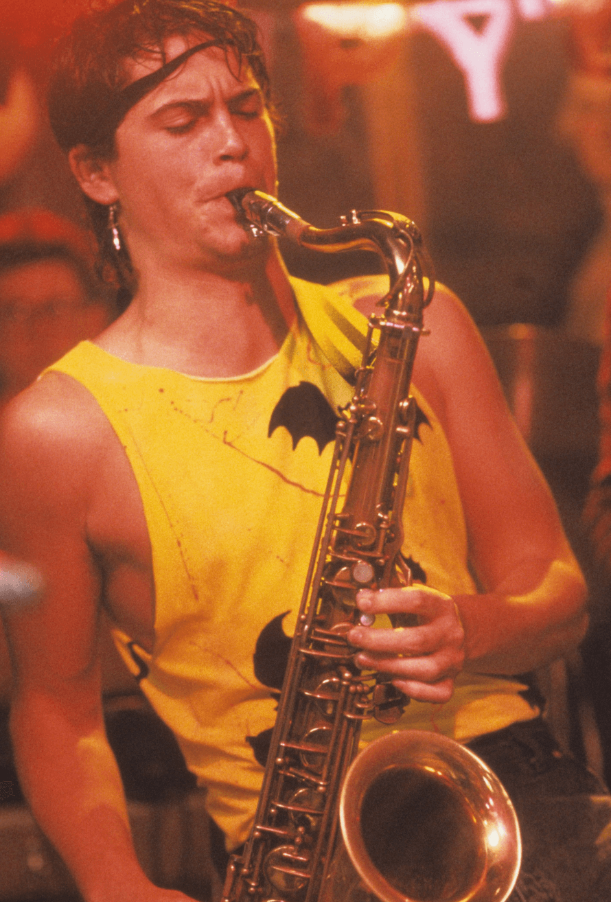 Billy Hicks (Rob Lowe) playing with his band at a bar, in "St. Elmo's Fire." (Columbia Pictures)