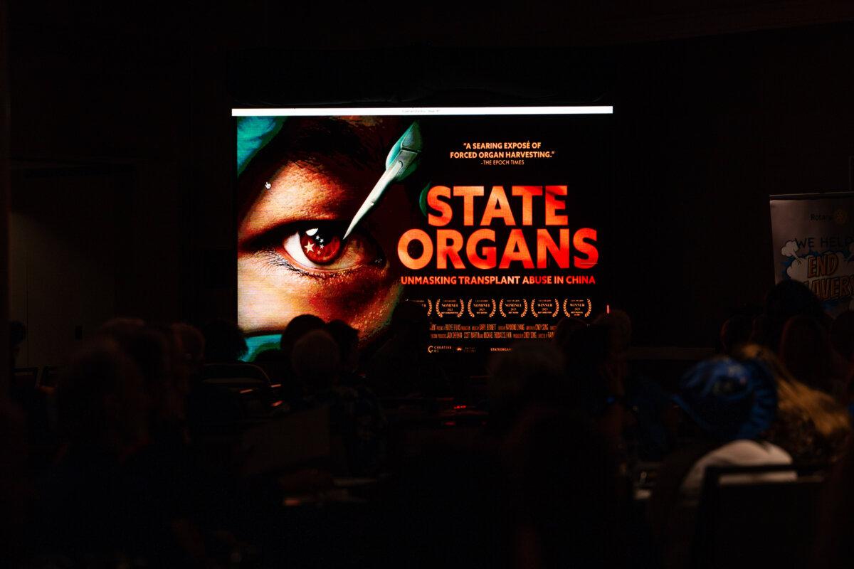 Screening of the documentary “State Organs: Unmasking Transplant Abuse in China,” in Washington on Oct. 3, 2025. (Madalina Kilroy/The Epoch Times)