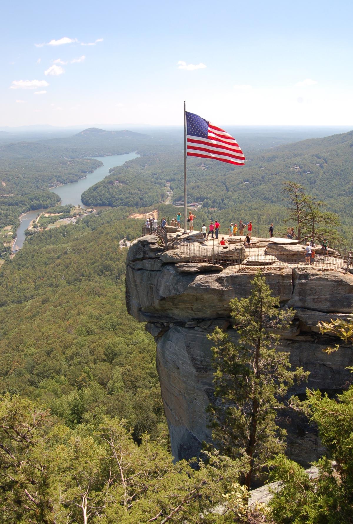 Chimney Rock in 2008, 16 years before Hurricane Helene caused a flood that devastated the surrounding town and much of the area. (Public Domain)
