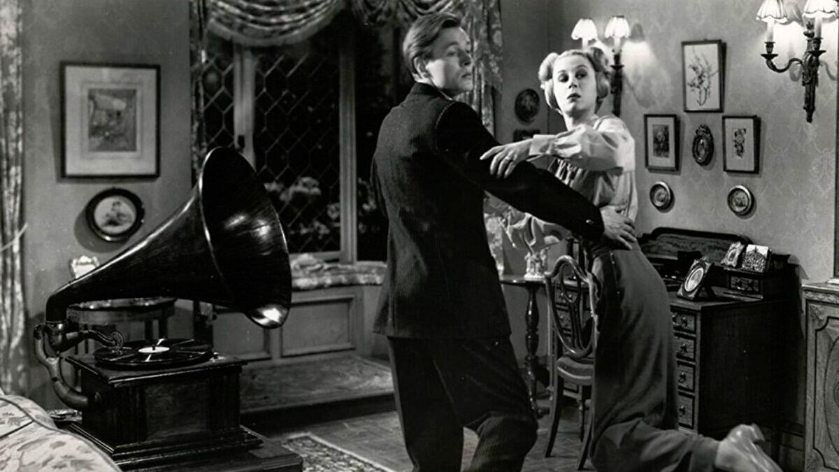 Familial silliness: Dickie Winslow (Jack Watling) dancing with his sister, Catherine (Margaret Leighton), in “The Winslow Boy.” (British Lion Films)