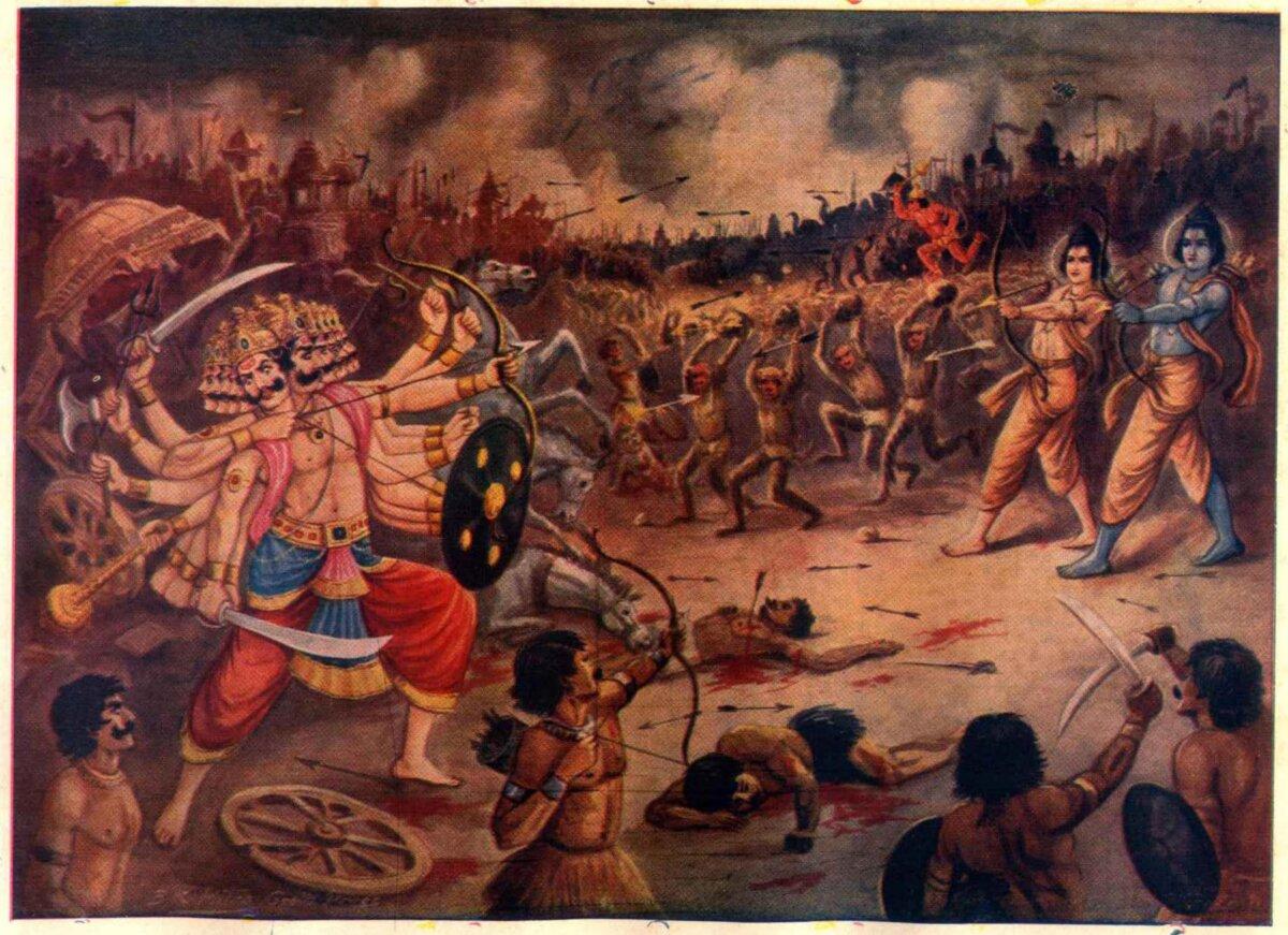 The battle between King Rama and the demon Ravana. (Public Domain)